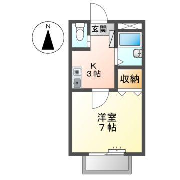 シャトーMT(1K/2階)の間取り写真