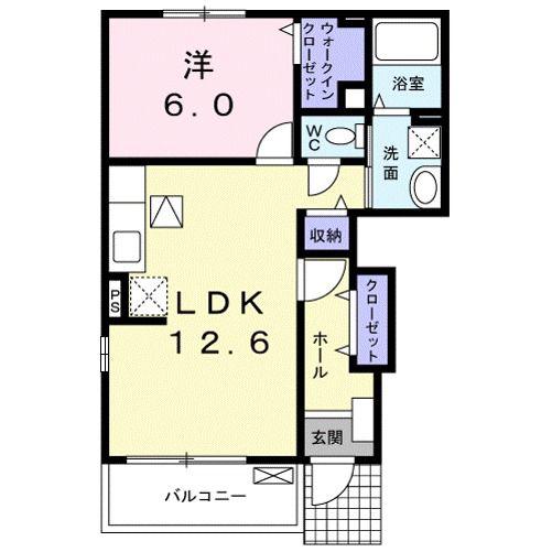 アルモニー須舞(1LDK/1階)の間取り写真