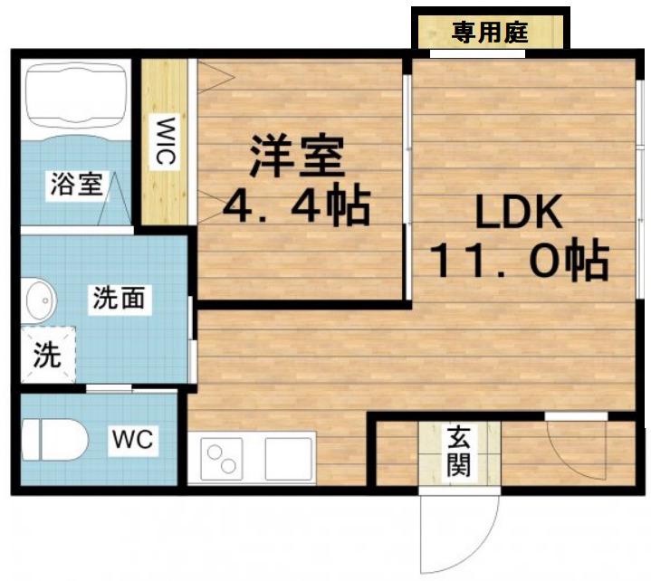 レジデンスコート京橋(1LDK/2階)の間取り写真