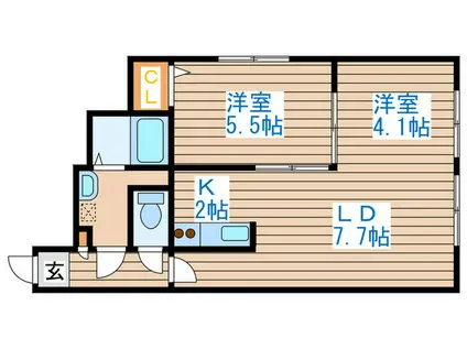MY ROOMモニカ(2LDK/1階)の間取り写真