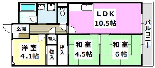メゾン・トゥルース(3LDK/2階)の間取り写真