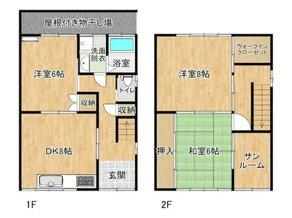 メゾンドR(3DK/1階)の間取り写真