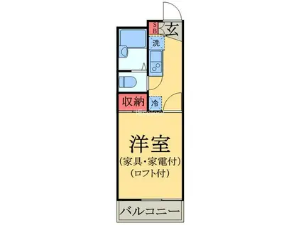 LP竹山弐番館(1K/3階)の間取り写真