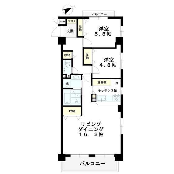 センチュリー吉祥寺本町II(2LDK/1階)の間取り写真