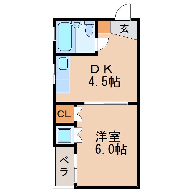 明治第一ビル(1DK/2階)の間取り写真