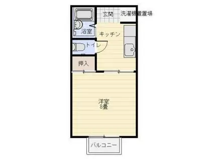 Fコーポ(1DK/2階)の間取り写真