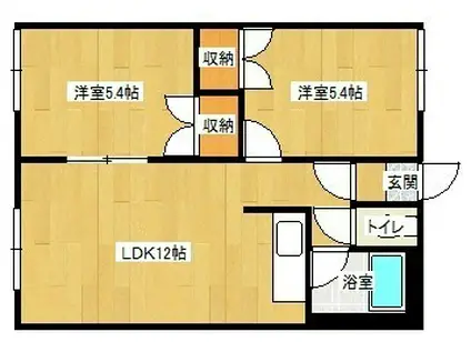 グランデ日の出(2LDK/2階)の間取り写真