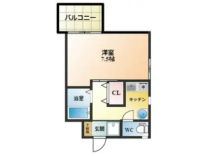 TAIHOグランシャリオ(1K/1階)の間取り写真