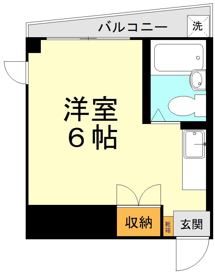 Mビル(ワンルーム/2階)の間取り写真