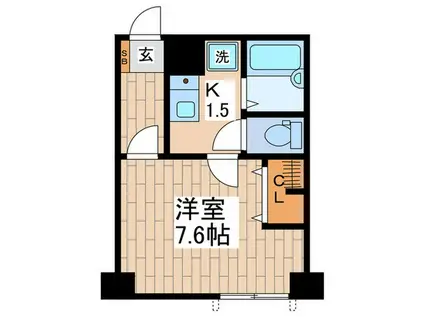 アーバンライフ白金(1K/1階)の間取り写真