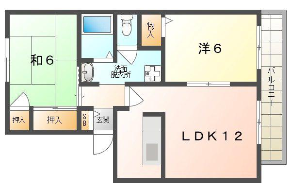 泉美ハイツ(2LDK/2階)の間取り写真