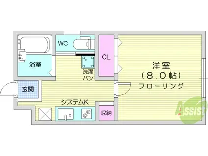 コーポけやき(1K/1階)の間取り写真