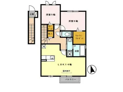 セブンアムール(2LDK/2階)の間取り写真