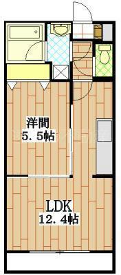 エルマーノI(1LDK/1階)の間取り写真
