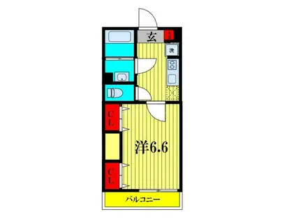 マリンパレス津田沼(1K/1階)の間取り写真