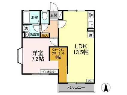 ロジュマンF・K(1LDK/1階)の間取り写真