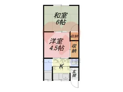 堺区出島海岸通4丁文化(2DK/1階)の間取り写真