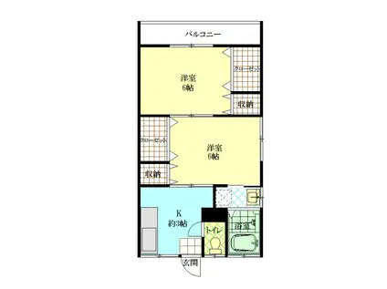 富士荘(2K/1階)の間取り写真