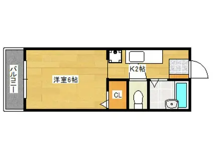 キャッスル21(1K/1階)の間取り写真