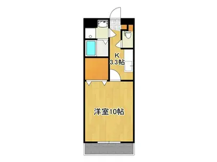 グリーンパーク富士見(1K/2階)の間取り写真