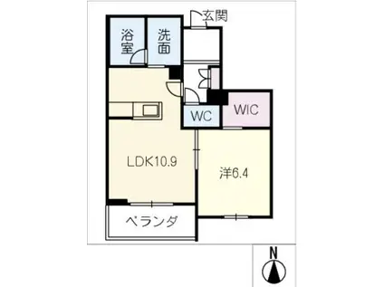 リオリエントスティール(1LDK/3階)の間取り写真