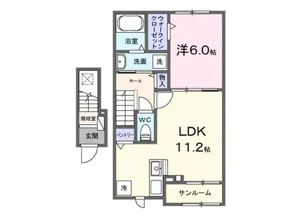 エテルノ・リンド(1LDK/2階)の間取り写真