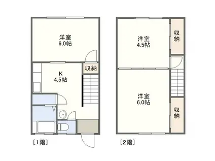 ウエスタンホーム(3K/1階)の間取り写真
