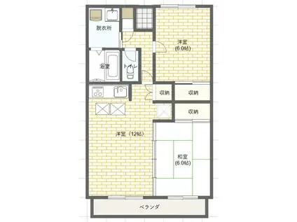 ブルーリボン(2LDK/3階)の間取り写真