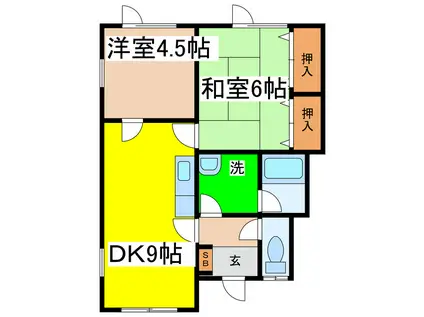 小嶋ハイツ(2DK/2階)の間取り写真