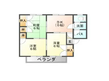 ホワイトハイツE(3DK/1階)の間取り写真