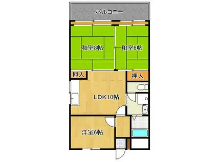 レジデンスひぐち(3LDK/1階)の間取り写真