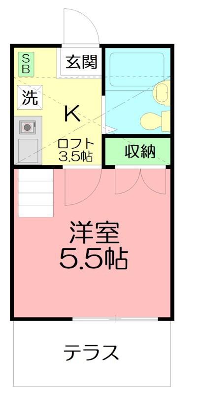 ヨーロピアン255番館(1K/1階)の間取り写真