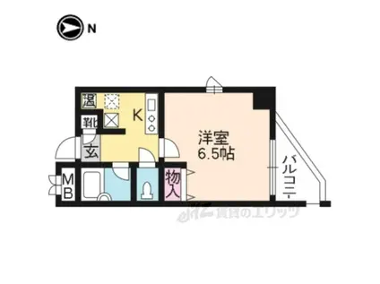 ウエストSIDEI(1K/5階)の間取り写真