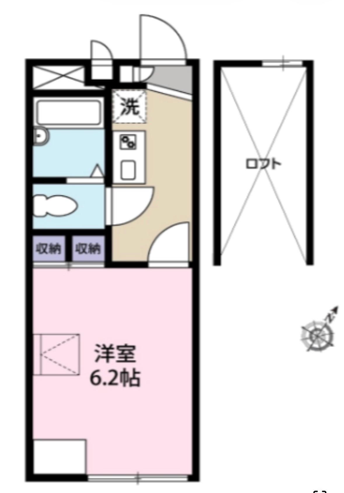 CASA小原台(1K/1階)の間取り写真
