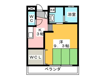 ブリッジゲート N(1K/2階)の間取り写真