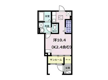 クオーレ国立(ワンルーム/1階)の間取り写真