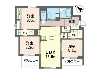 ステラスクネ(3LDK/2階)の間取り写真