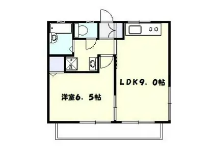 コスモスハイツ(1LDK/2階)の間取り写真