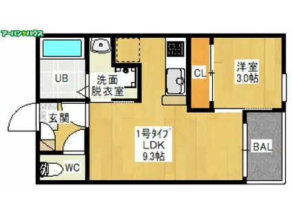 REGALEST CARAT(1LDK/3階)の間取り写真