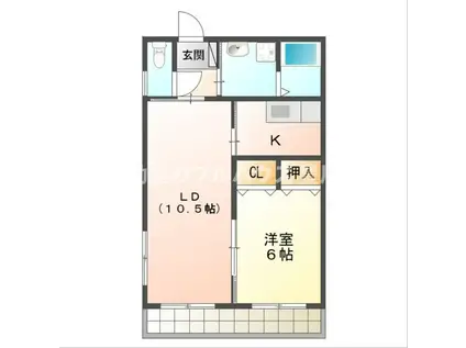 ブロードタウン大崎H(1LDK/2階)の間取り写真