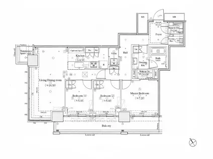 ザタワー横浜北仲(3LDK/42階)の間取り写真