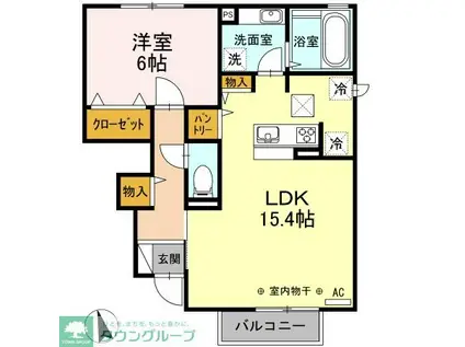 ダイヤモンドミスト(1LDK/1階)の間取り写真