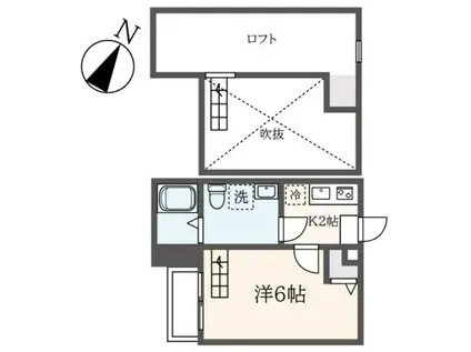 アラーラ(1K/2階)の間取り写真
