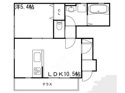 MISTRAL別所I(1LDK/1階)の間取り写真