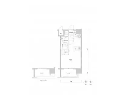 エンクレスト博多PARKSIDE(ワンルーム/9階)の間取り写真