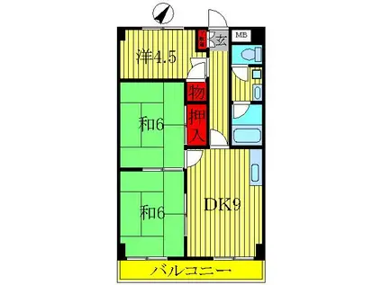 ゴールデンハイツ(3DK/3階)の間取り写真