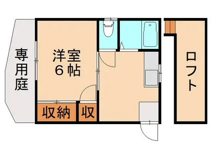 ステイツ若園(1K/1階)の間取り写真