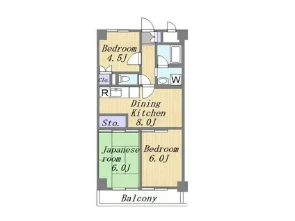 遠藤ビル(3DK/4階)の間取り写真