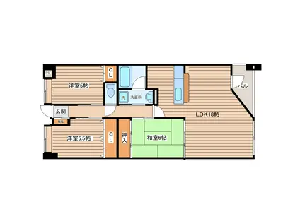 サンクレスト泉中央(3LDK/6階)の間取り写真