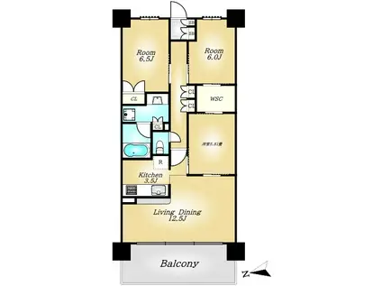 BRILLIACITY横浜磯子A棟(3LDK/5階)の間取り写真